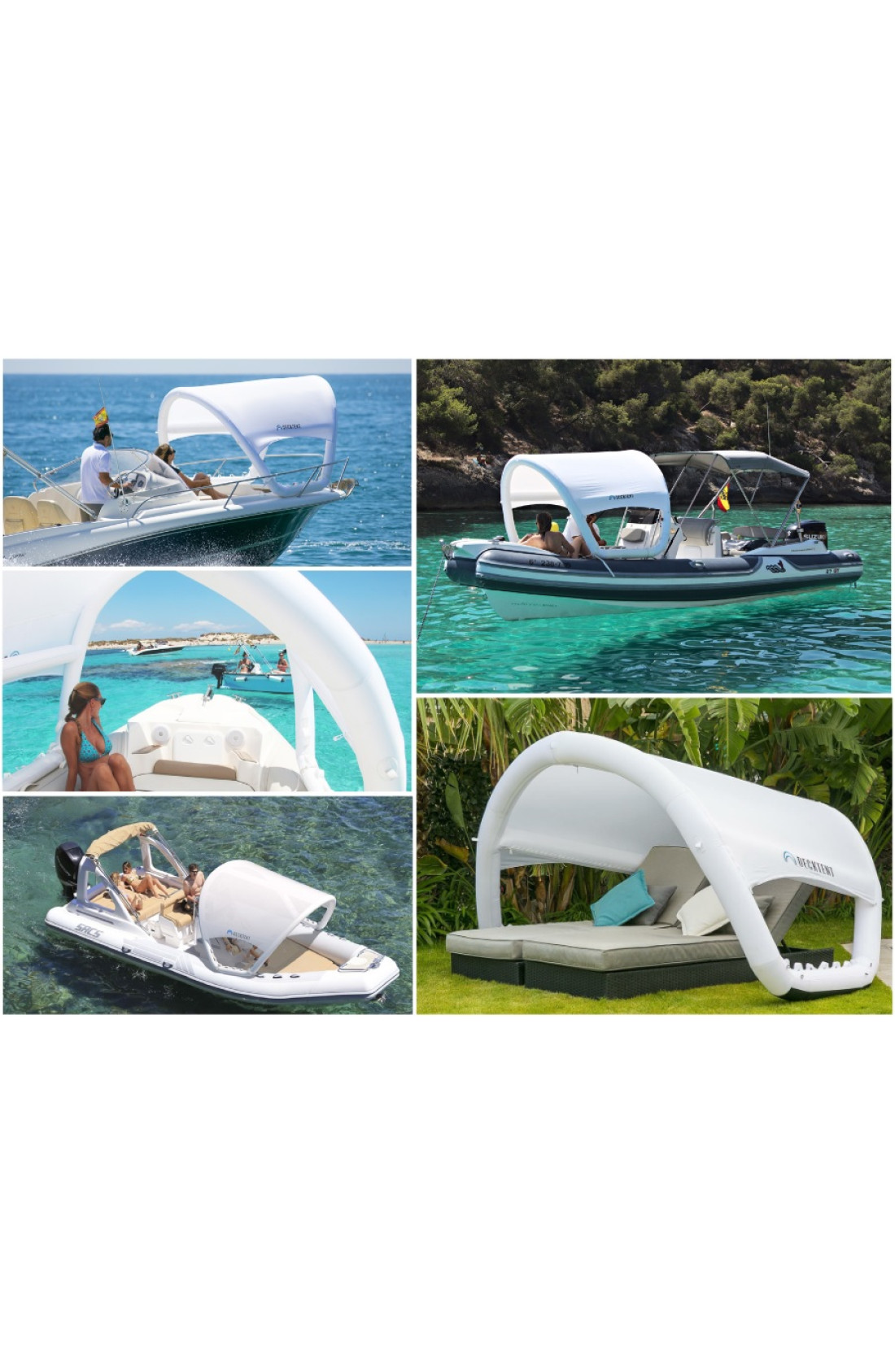 Tenda Parasole Bimini Gonfiabile Per Barche - Copertura UV30, Facile Montaggio | Taglia S Per Barche A Vela E Motore - Foto 2