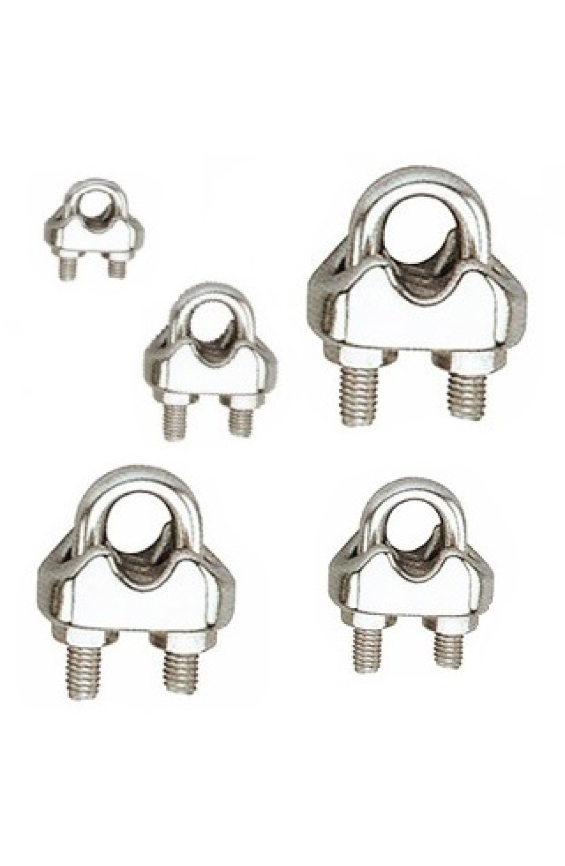4 Morsetti Stringitubo In Acciaio Inox TIB WC28 – Per Tubi 7/8 - 1 1/8, Impugnatura A Filo, Uso Nautico