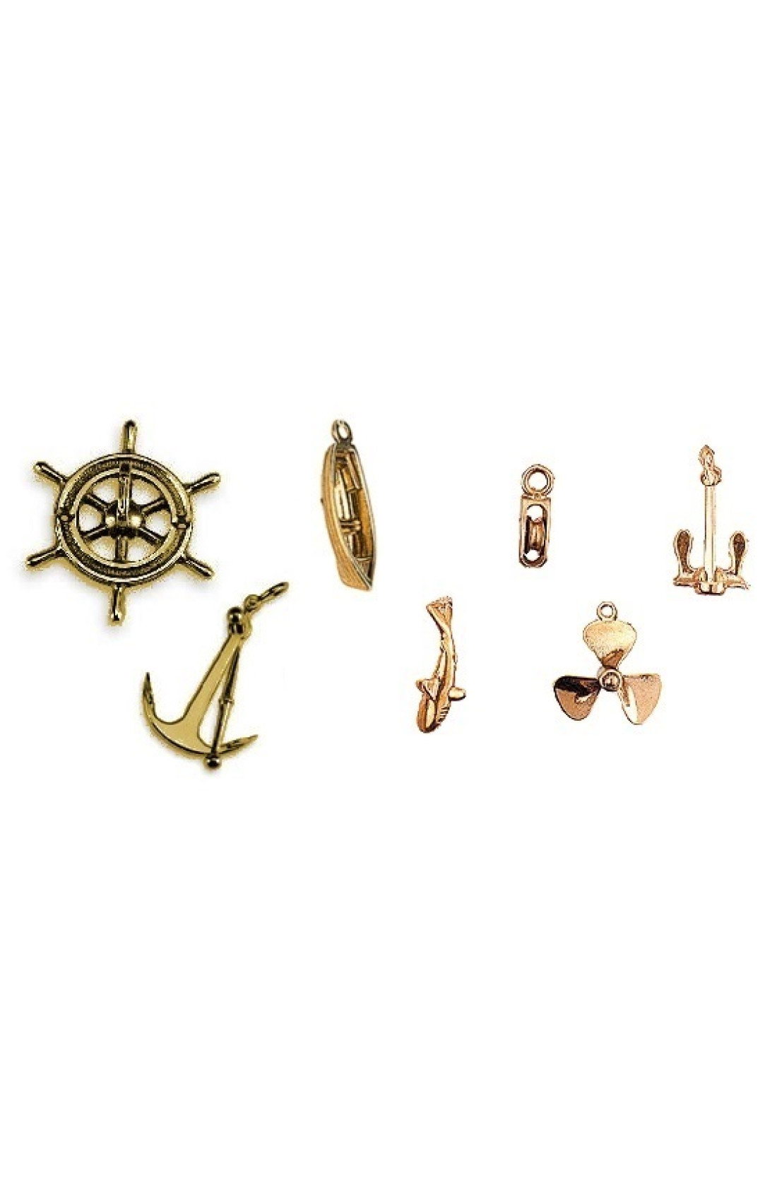 Ancien Fregio (ornement) Naval En Laiton - Motif Ancre, Timon, Labaro, Dimensions 10x15.5 Cm, Occasion