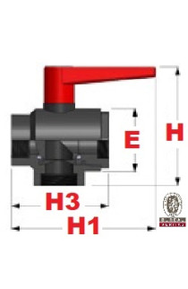 VALVOLA A SFERA COMPACT A 3 VIE IN PPG PN16