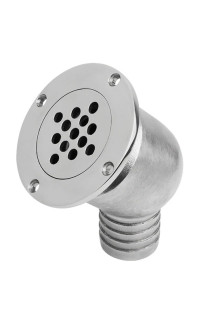 OMBRINALE DI SCARICO INOX a 90° COLLO LARGO