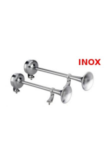 TROMBA DOPPIA A CORNO ACCIAIO INOX