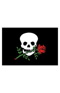 BANDIERA PIRATA CON ROSA