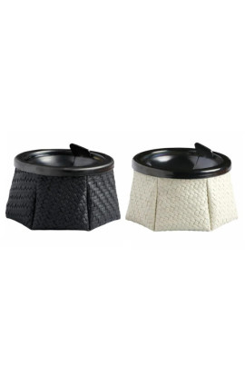POSACENERE ANTIVENTO RATTAN ANELLO BLACK