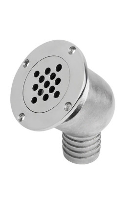 OMBRINALE DI SCARICO INOX a 90° COLLO LARGO