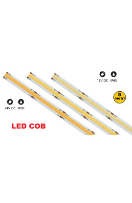 STRISCE LED C.O.B. WHITE 12 o 24V DIMMERABILI