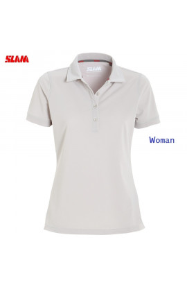 POLO SLAM DONNA TECH PIQUE GLACIER GREY