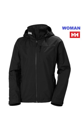 HH WOMAN CREW HOODED MIDLAYER JKT 2.0 BLACK