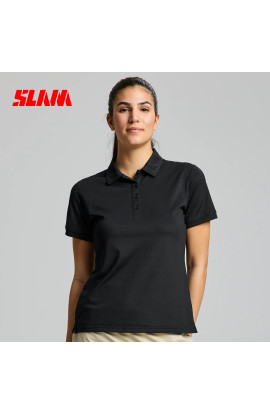 POLO SLAM DONNA TECH PIQUE BLACK