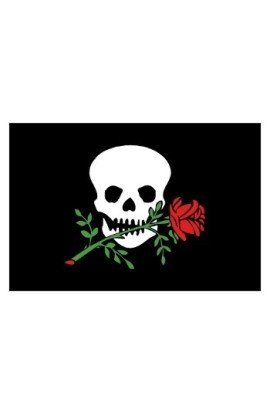 BANDIERA PIRATA CON ROSA