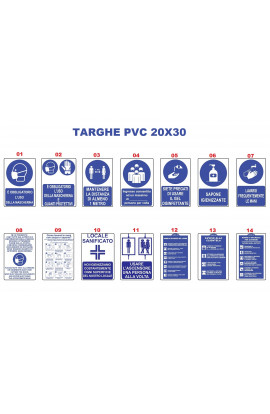 TARGHE SEGNALETICHE COVID-19 20X30 PVC